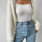 Relaxed Cropped Ribbed Knit Shrug