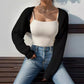 Relaxed Cropped Ribbed Knit Shrug