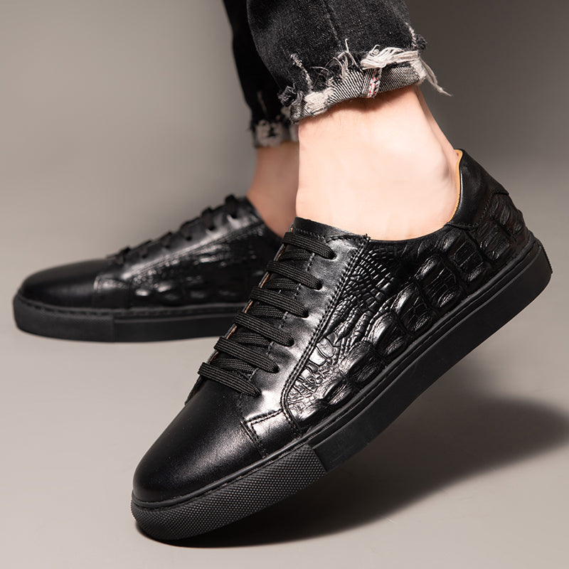 Men's Genuine Leather Low-Top Sneakers