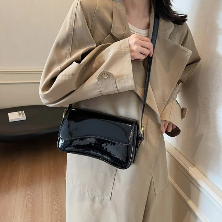 Crossbody Bag Faux Leather with Magnetic Flap and Detachable Strap