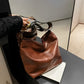 Crossbody Bag Faux Leather with Fabric Strap and Zip Pocket