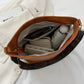Crossbody Bag Faux Leather with Fabric Strap and Zip Pocket