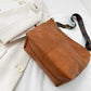 Crossbody Bag Faux Leather with Fabric Strap and Zip Pocket
