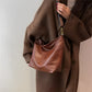 Crossbody Bag Faux Leather with Fabric Strap and Zip Pocket