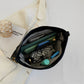 Crossbody Bag Faux Leather with Fabric Strap and Zip Pocket
