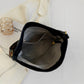 Crossbody Bag Faux Leather with Fabric Strap and Zip Pocket