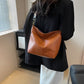 Crossbody Bag Faux Leather with Fabric Strap and Zip Pocket