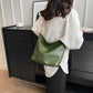 Crossbody Bag Faux Leather with Fabric Strap and Zip Pocket