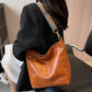 Crossbody Bag Faux Leather with Fabric Strap and Zip Pocket