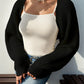 Relaxed Cropped Ribbed Knit Shrug