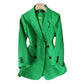 Blazer Polyester Plaid Shaped Fit with Notched Lapel