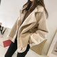 Jacket Faux Suede with Faux Shearling Lining, Minimalist Silhouette