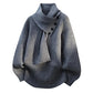Ribbed Scarf-Neck Knit Jumper