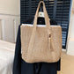 Tote Bag Straw with Zip Closure and Two Large Handles