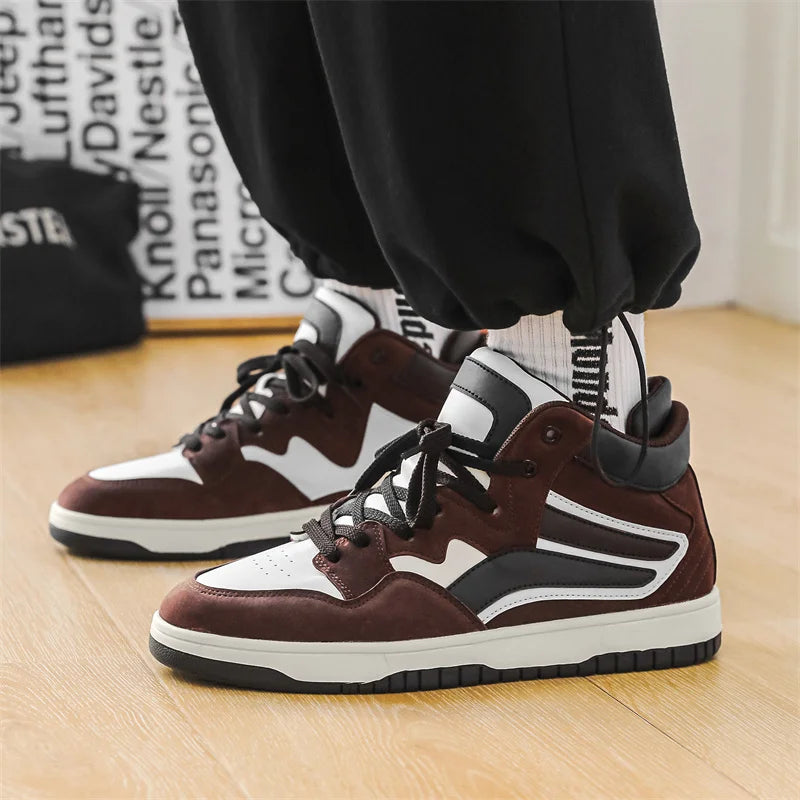 Foggi Premium Leather High-Top Basketball Sneakers