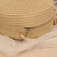 Round Straw Bag with Rope Shoulder Strap