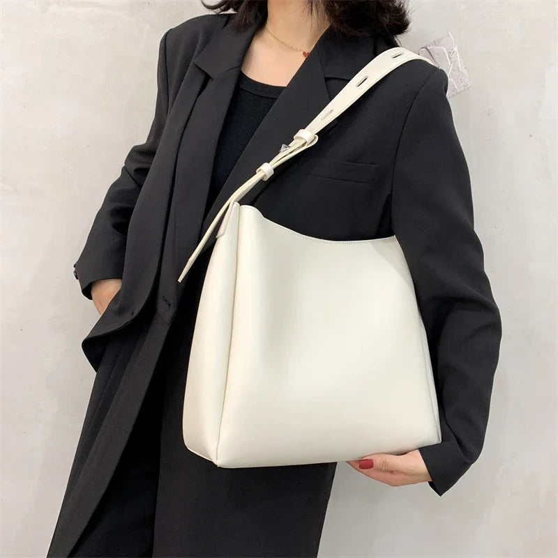Hobo Bag Faux Leather with Matching Pouch and Adjustable Strap