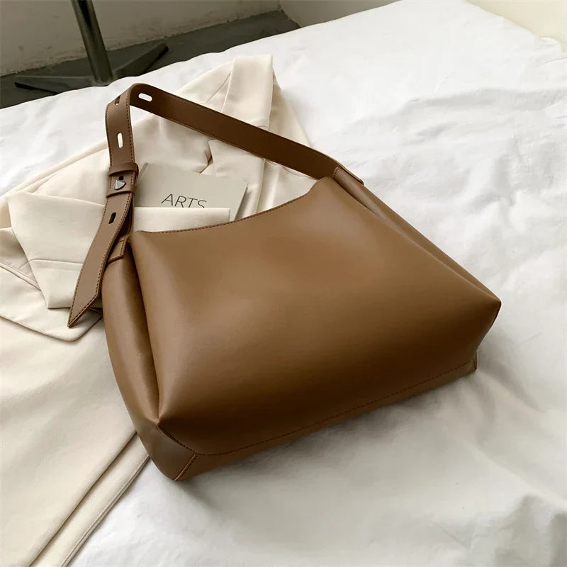 Hobo Bag Faux Leather with Matching Pouch and Adjustable Strap