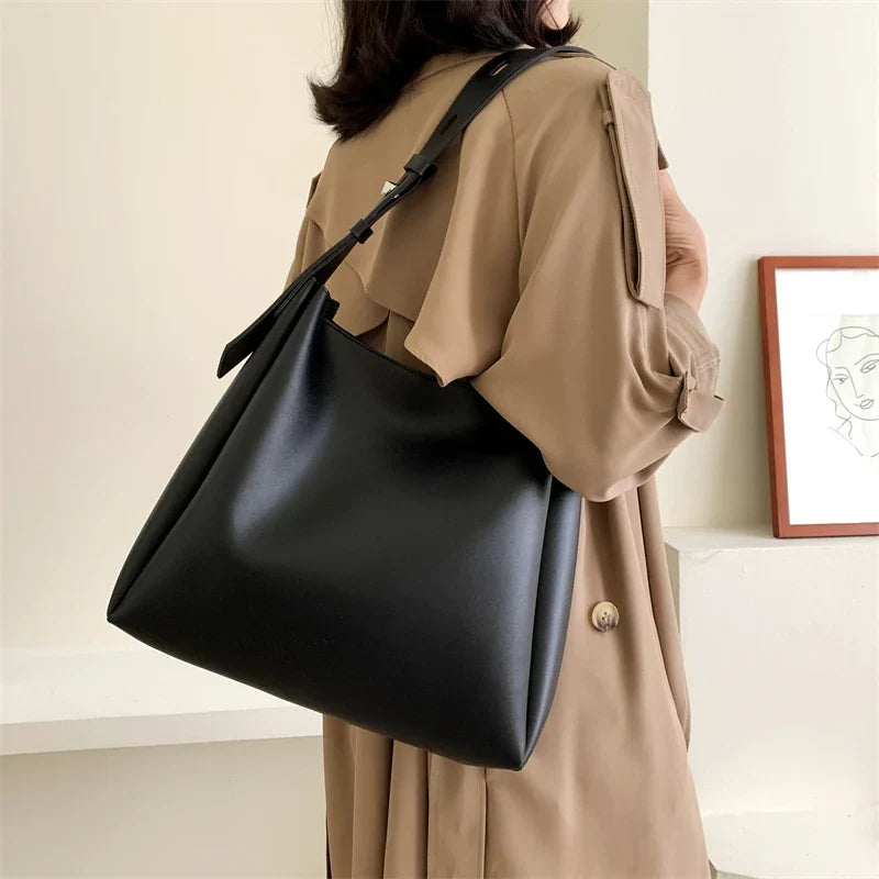 Hobo Bag Faux Leather with Matching Pouch and Adjustable Strap