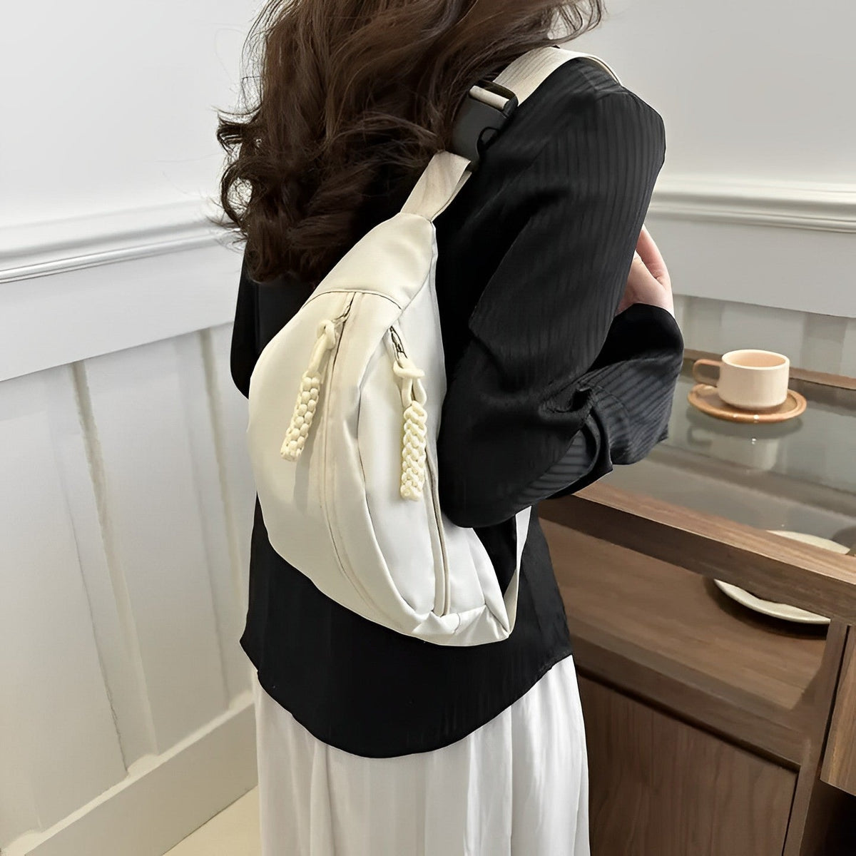 Crossbody Bag Nylon with Wide Adjustable Strap