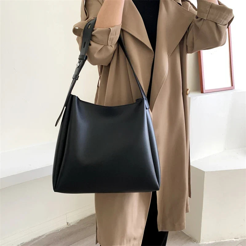 Hobo Bag Faux Leather with Matching Pouch and Adjustable Strap