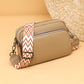 Crossbody Bag Faux Leather with Embroidered Strap and Zip Pockets