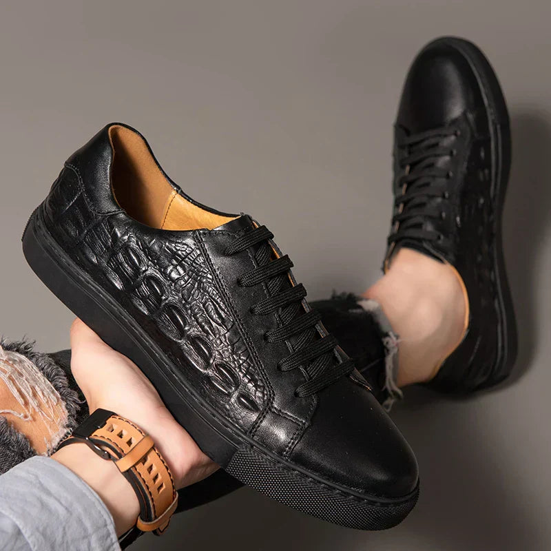Men's Genuine Leather Low-Top Sneakers