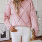Sequin Diamond Puff Sleeve Jumper