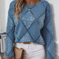 Sequin Diamond Puff Sleeve Jumper