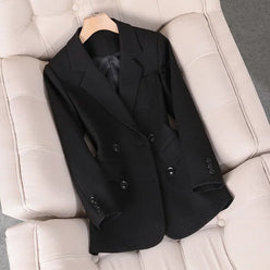 Blazer Polyester Plaid Shaped Fit with Notched Lapel