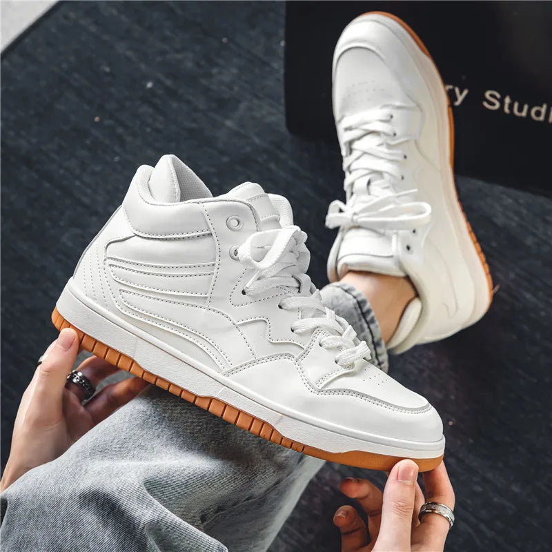 Foggi Premium Leather High-Top Basketball Sneakers