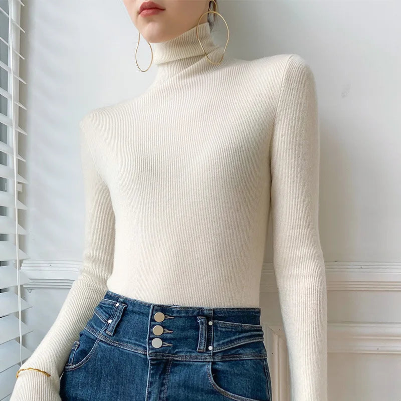Ultra-Soft Cashmere-Feel High Roll Neck Jumper