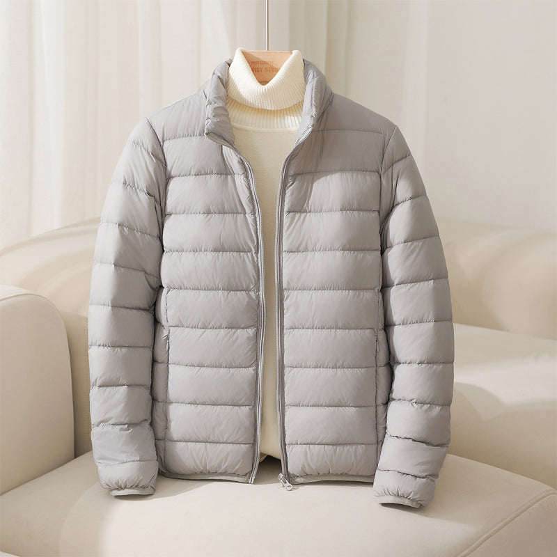 Puffer Jacket Polyester Quilted Lightweight with Smooth Finish