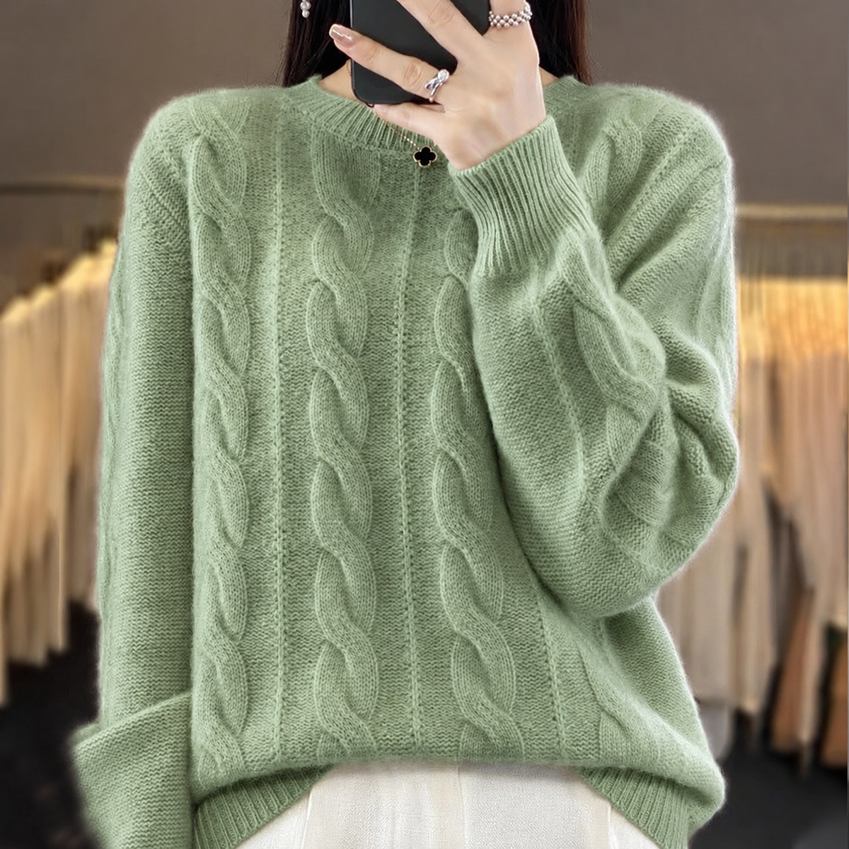 Twist Cable Crewneck Jumper
