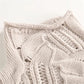 Cable Pointelle Roll Neck Jumper