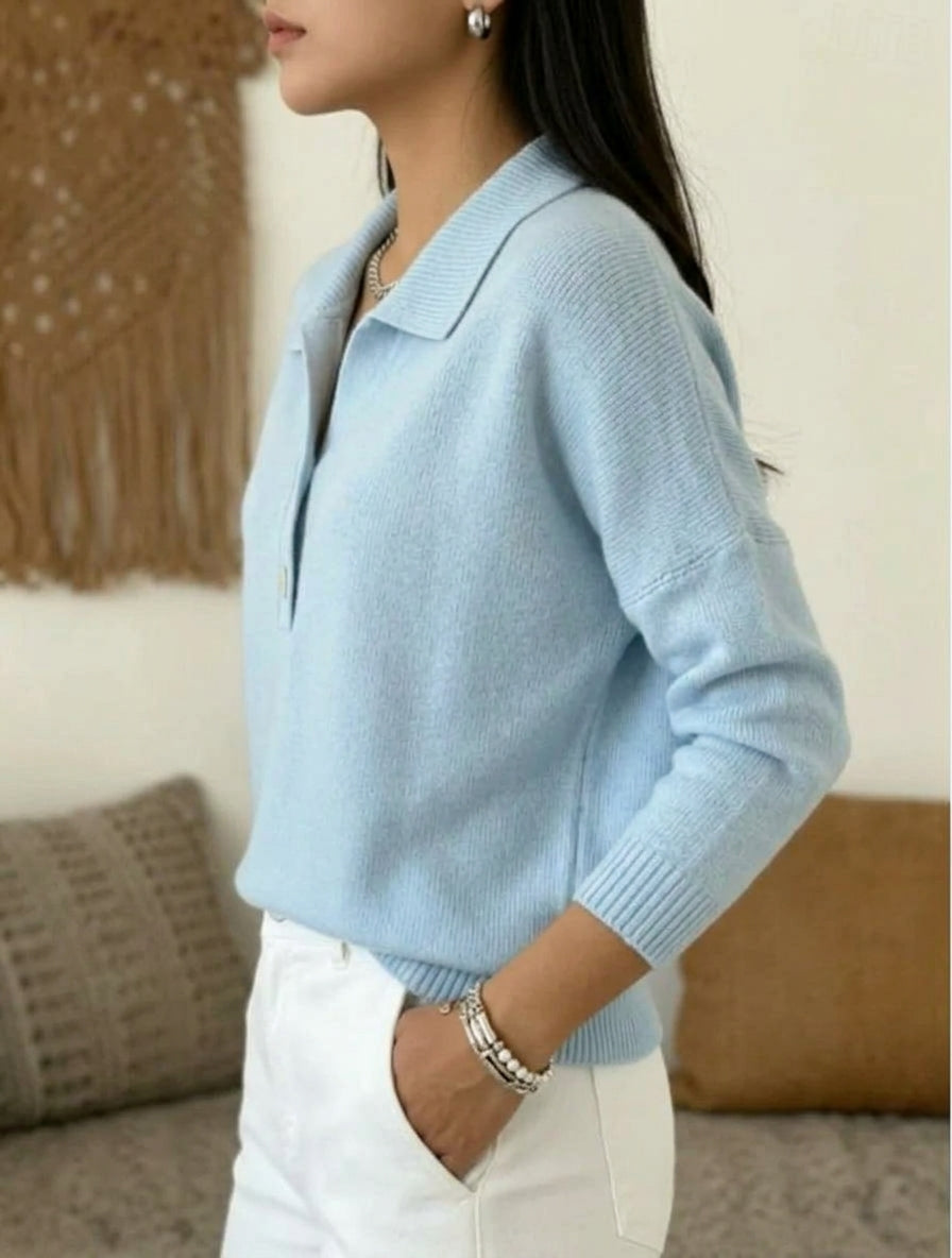 Brushed Polo Collar Jumper