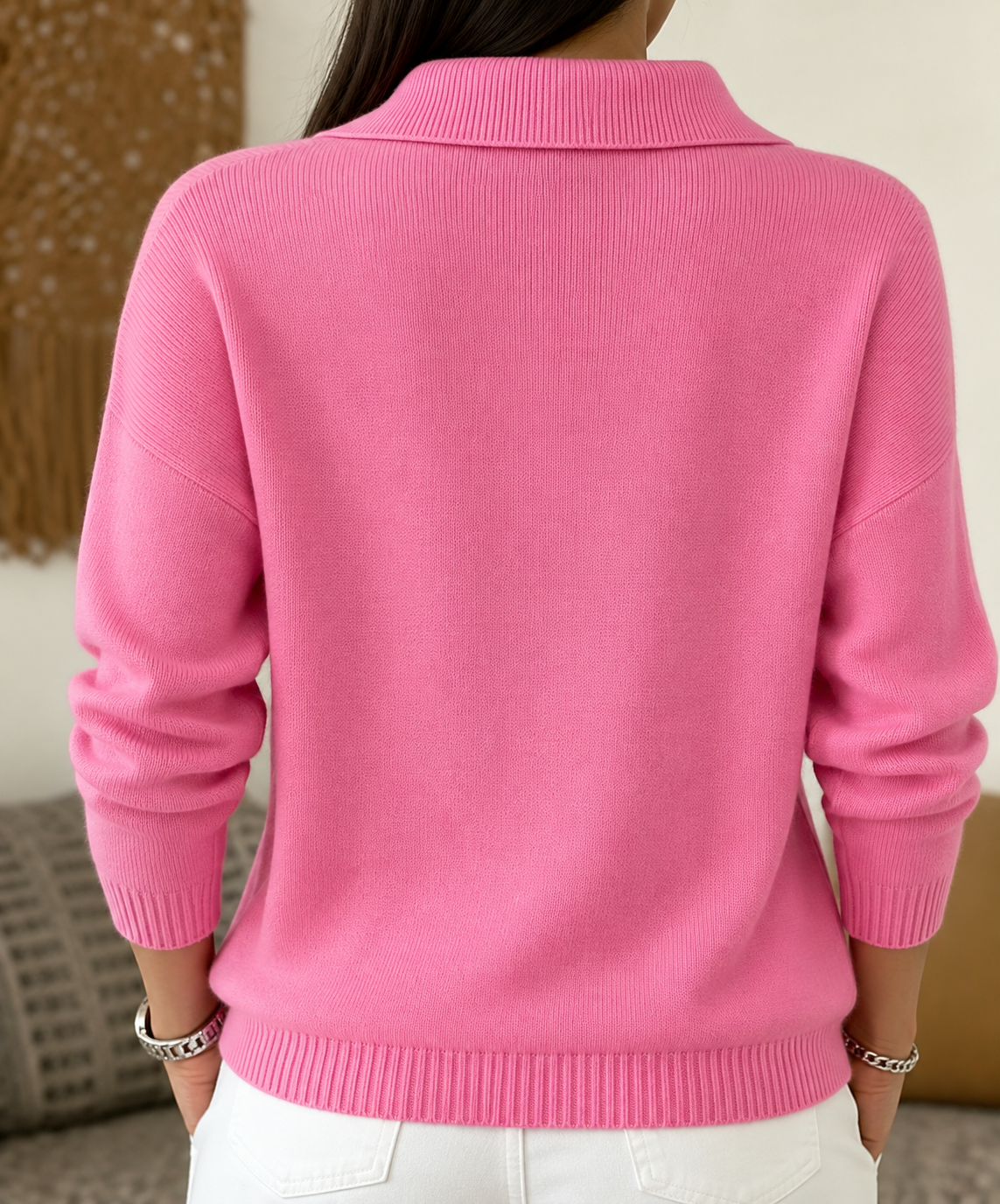 Brushed Polo Collar Jumper