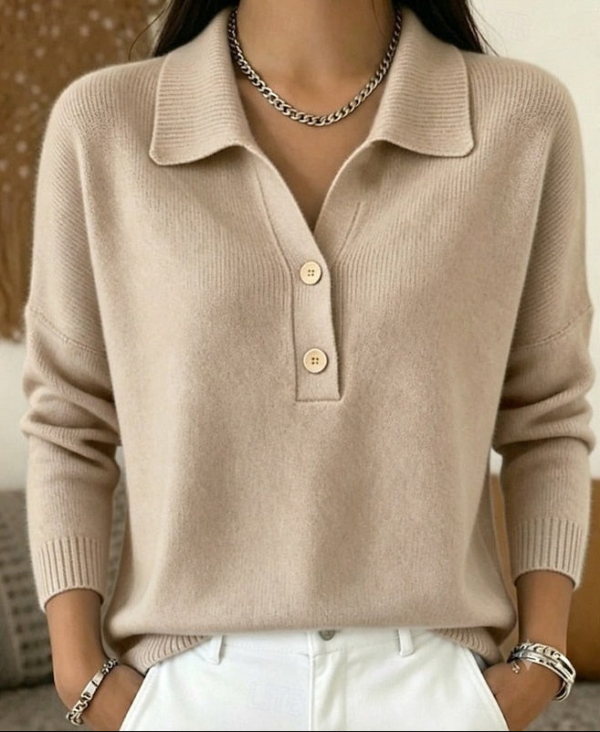 Brushed Polo Collar Jumper