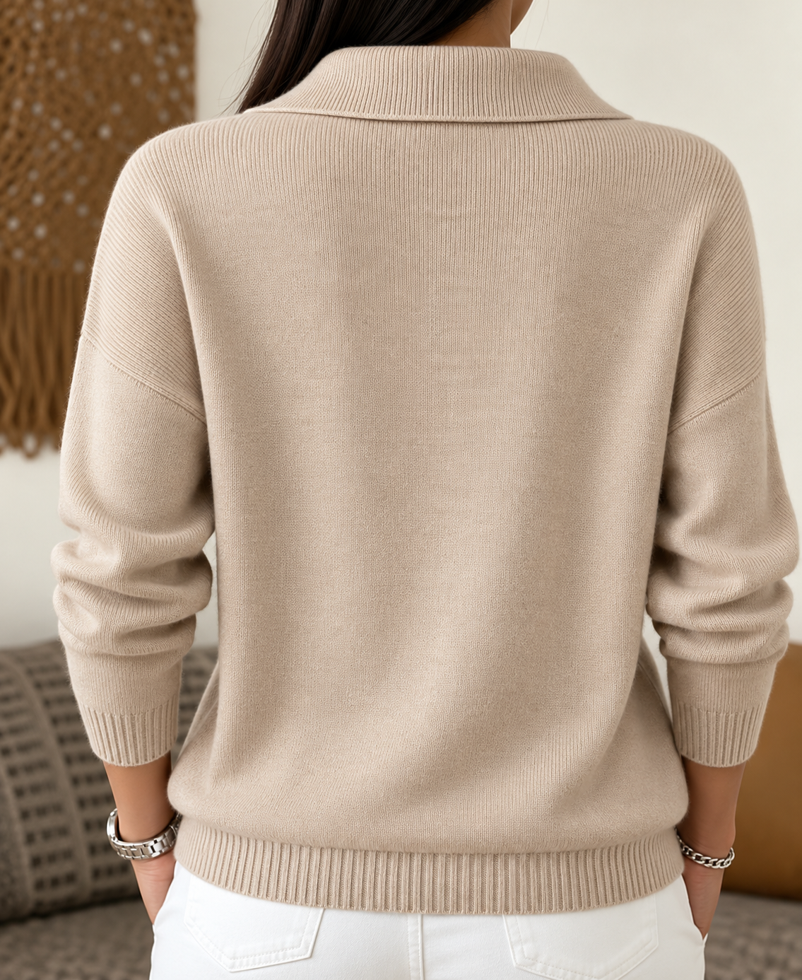 Brushed Polo Collar Jumper