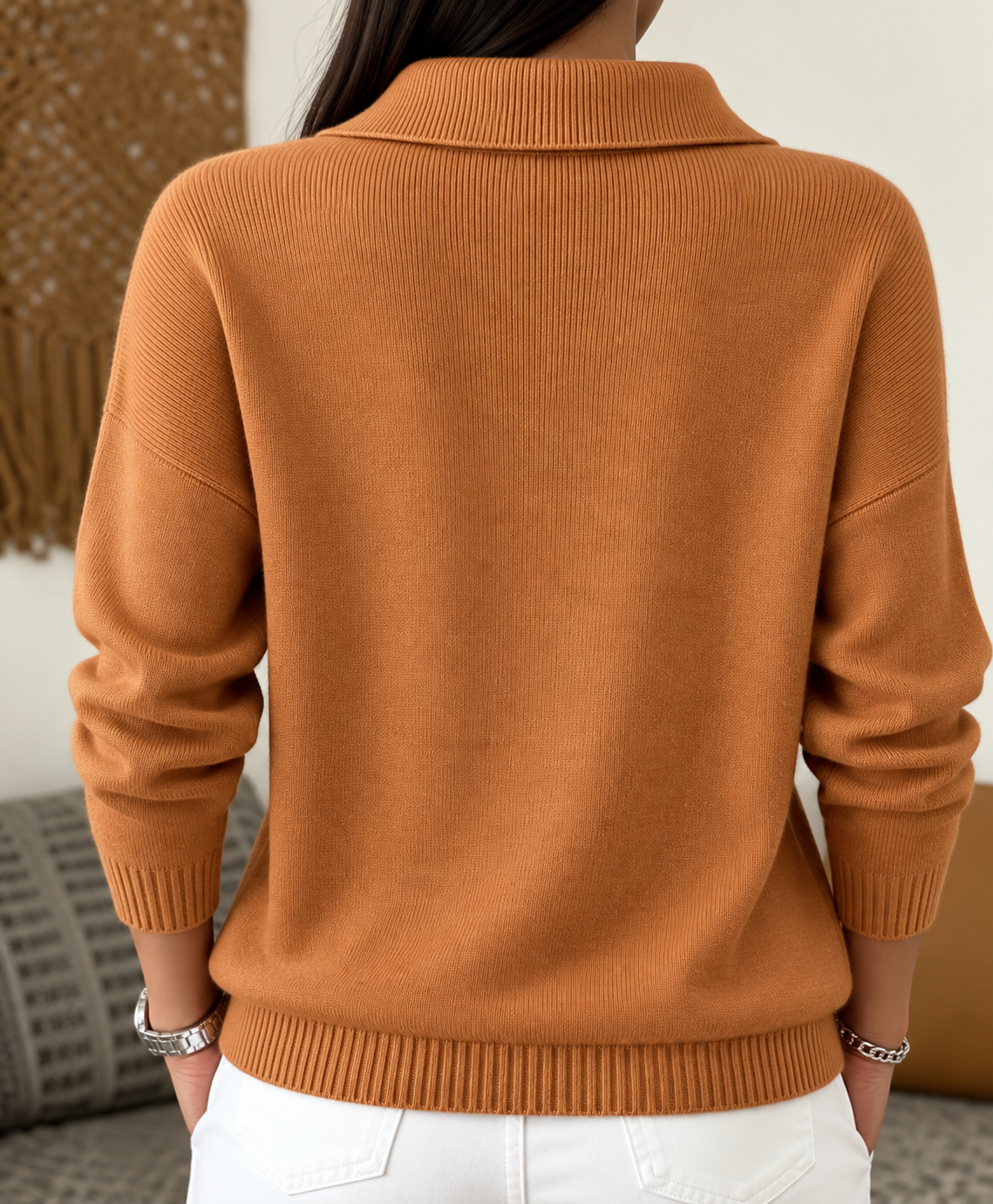 Brushed Polo Collar Jumper