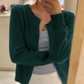 Soft Knit Cardigan with Button Front and Round Neckline