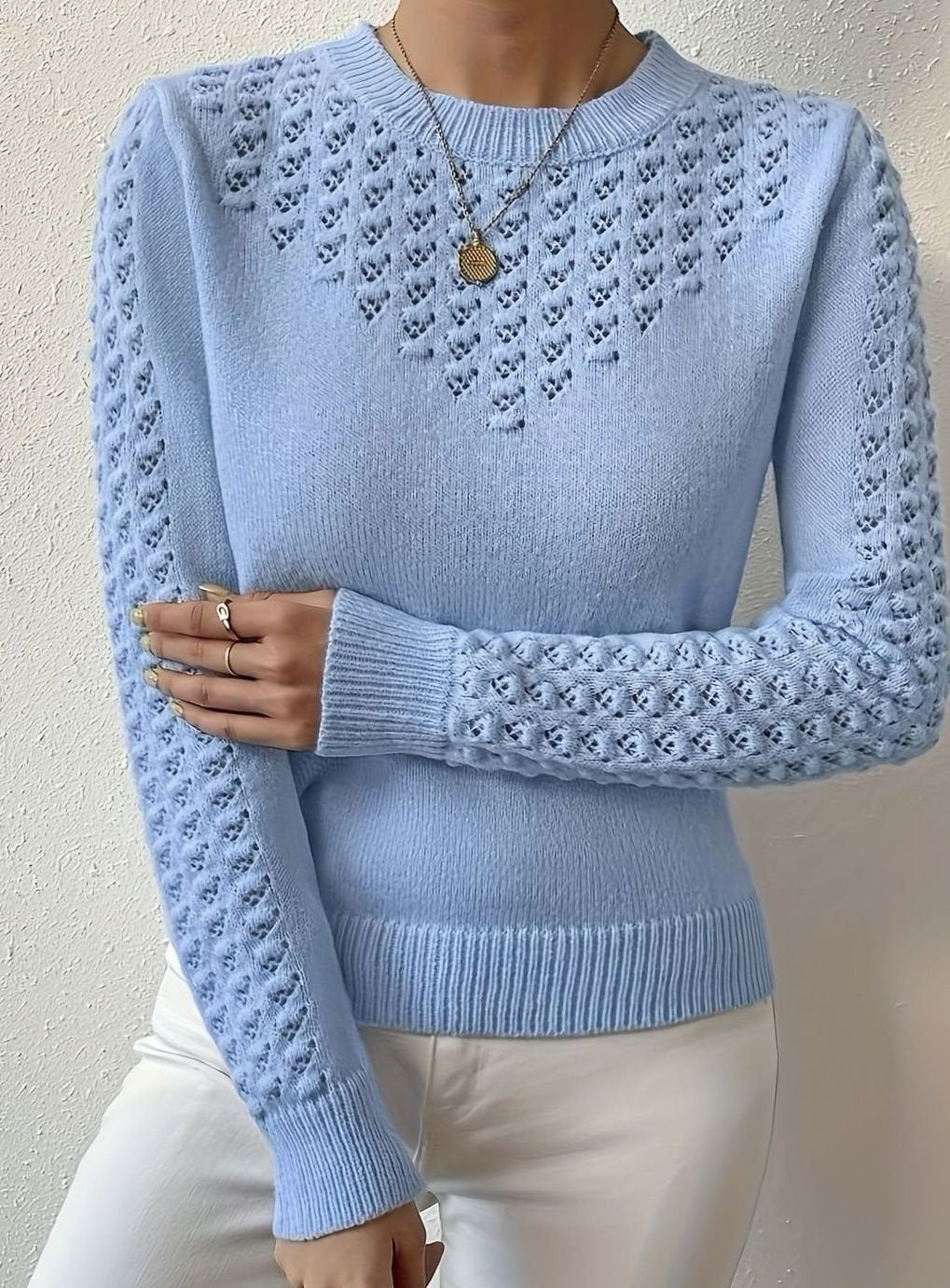 Pointelle Detail Knit Jumper