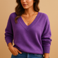 Ribbed V-Neck Jumper