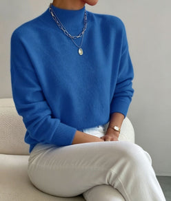 Cashmere-Feel Mock Neck Jumper