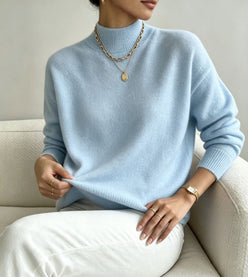 Cashmere-Feel Mock Neck Jumper