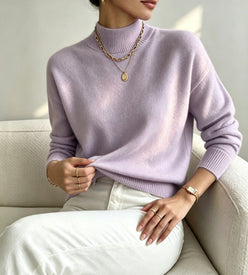 Cashmere-Feel Mock Neck Jumper