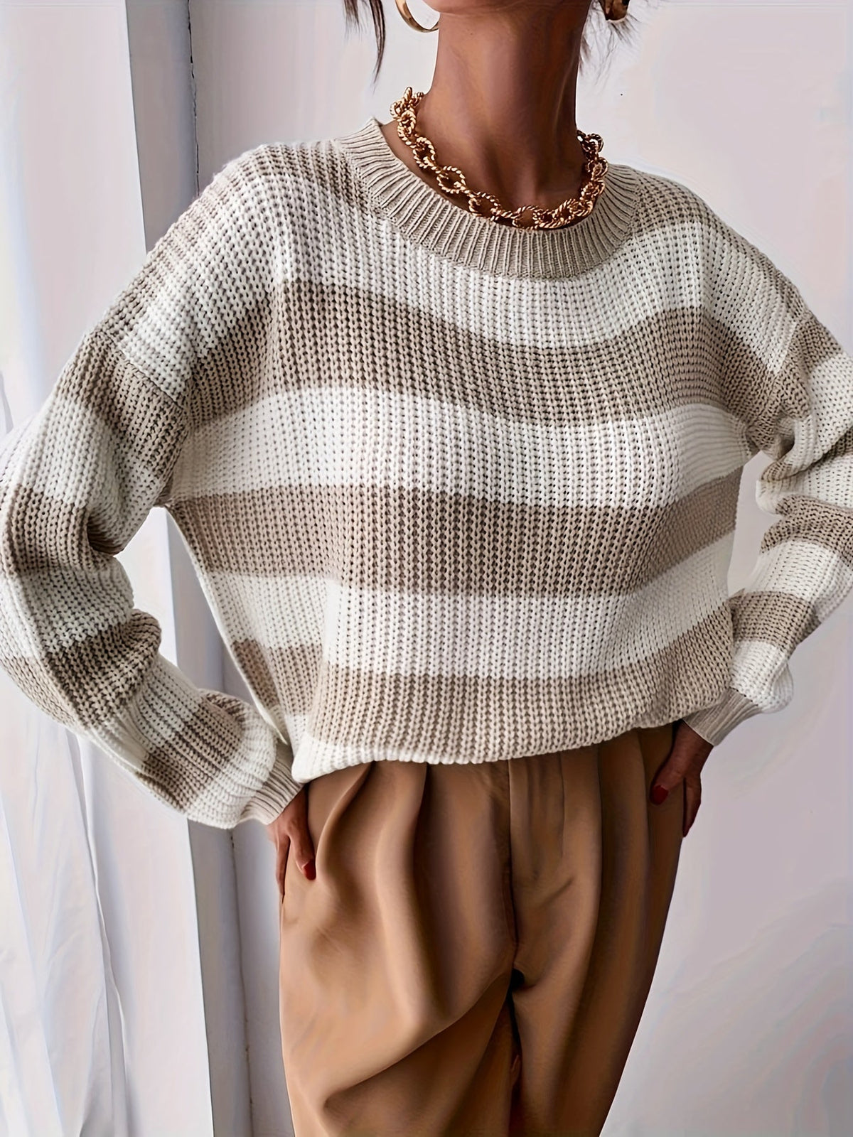 Wide Stripe Chunky Jumper
