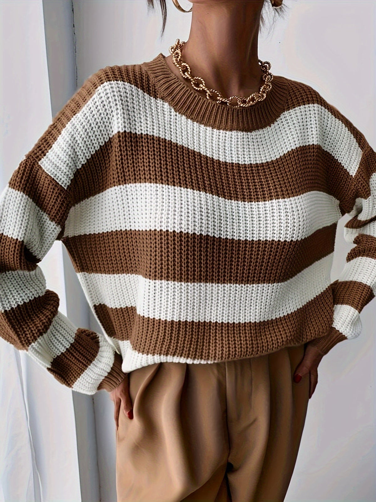 Wide Stripe Chunky Jumper