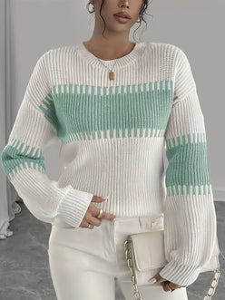 Wide Sleeve Striped Jumper