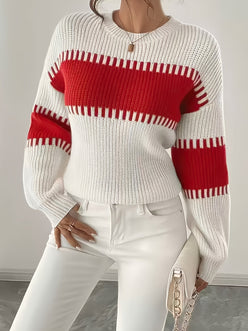Wide Sleeve Striped Jumper